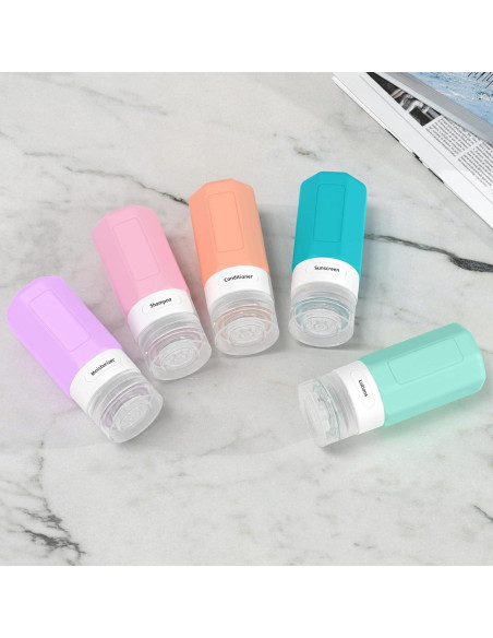 Botellas de Viaje Silicona Ruinovate 59 ml 5 Piezas Multi-color