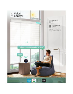 Persianas Motorizadas Yoolax Shangri-La 152x152 cm Blanco 60% Blackout 2