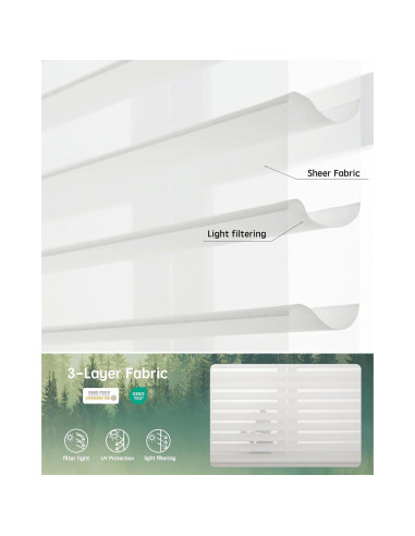 Persianas Motorizadas Yoolax Shangri-La 152x152 cm Blanco 60% Blackout