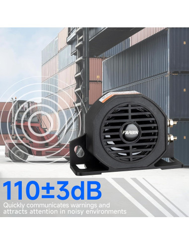 Alarma de Respaldo FARBIN 110dB 12V-48V Impermeable