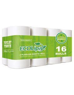 Papel Higiénico Ecológico ECOLipak de Bambú - 16 Rollos Dobles