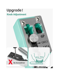 Crimpadora RJ45 VCELINK Ajustable para CAT5/CAT6/CAT7 Verde 2