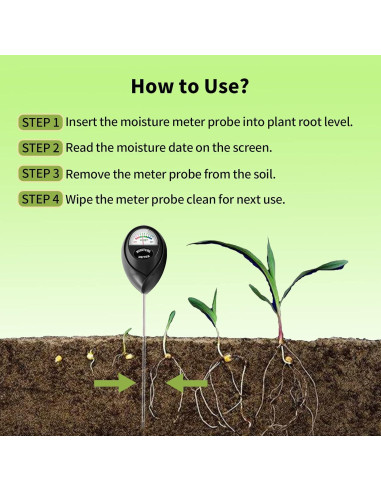 Medidor de Humedad del Suelo IUSEIT para Jardín 17 cm
