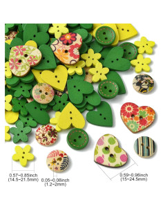 KitBeads 230pcs Botones de Madera Coloridos para DIY 2