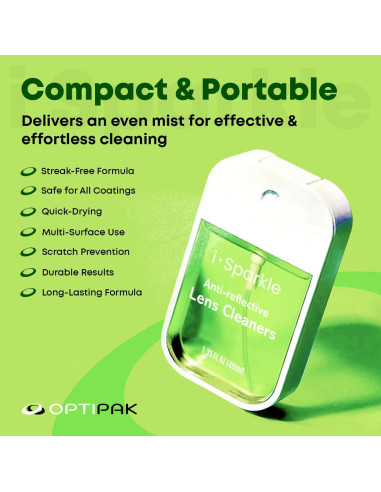 Kit de Limpieza de Gafas OPTIPAK 2x39.1ml Spray + 2 Paños