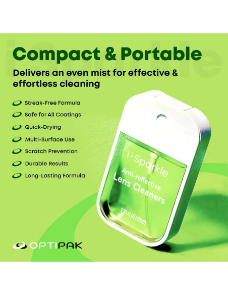 Kit de Limpieza de Gafas OPTIPAK 2x39.1ml Spray + 2 Paños