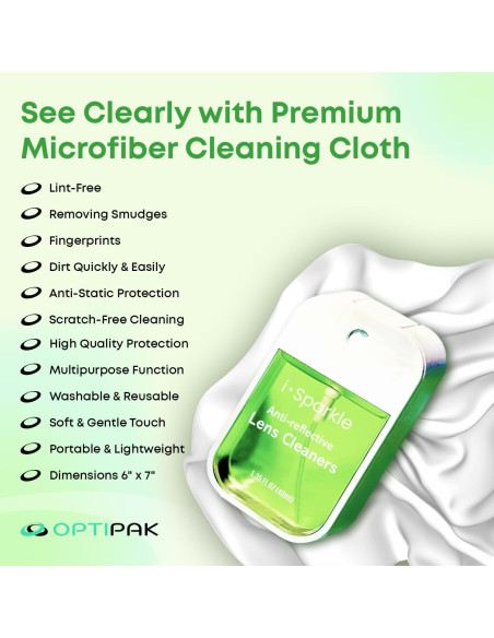 Kit de Limpieza de Gafas OPTIPAK 2x39.1ml Spray + 2 Paños