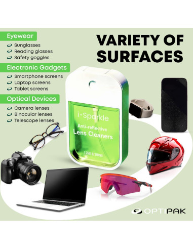 Kit de Limpieza de Gafas OPTIPAK 2x39.1ml Spray + 2 Paños