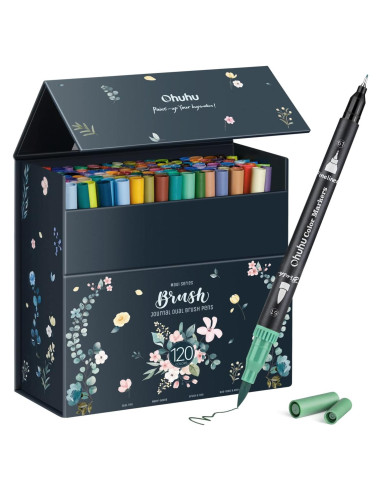 Marcadores Ohuhu Doble Punta 120 Colores a Base de Agua