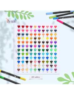 Marcadores Ohuhu Doble Punta 120 Colores a Base de Agua 2