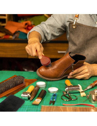 Cepillo para zapatos Zanzike 3 piezas crin de caballo y paño
