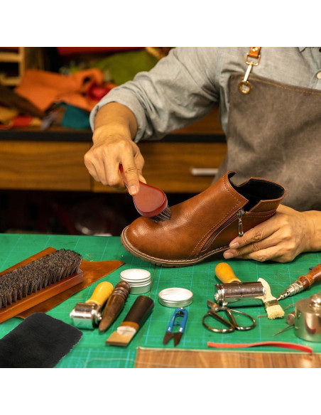 Cepillo para zapatos Zanzike 3 piezas crin de caballo y paño