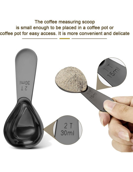 Juego de cucharas medidoras de acero inoxidable Safring 2 piezas