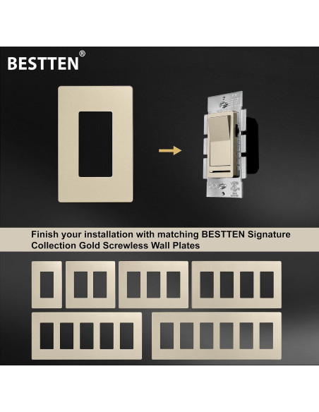 Interruptor Regulable BESTTEN Oro Champán Mate 150W LED/CFL