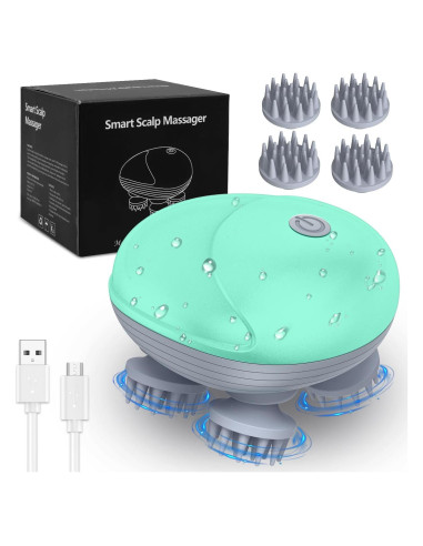 Masajeador Eléctrico de Cuero Cabelludo AMIR Verde, 96 Nodos