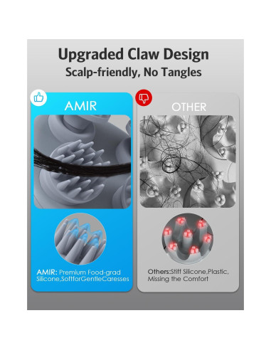 Masajeador Eléctrico de Cuero Cabelludo AMIR Verde, 96 Nodos