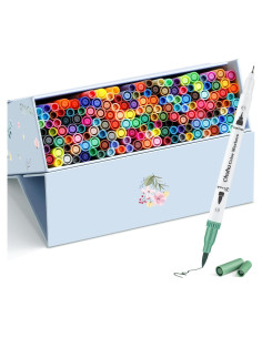 Marcadores Ohuhu 160 Colores a Base de Agua Doble Punta