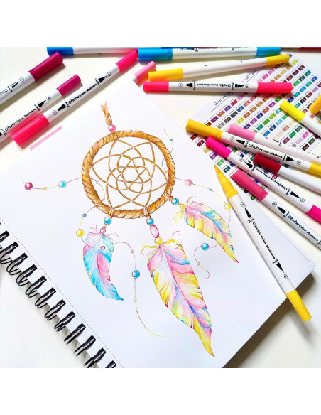 Marcadores Ohuhu 160 Colores a Base de Agua Doble Punta