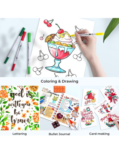 Marcadores Ohuhu 160 Colores a Base de Agua Doble Punta