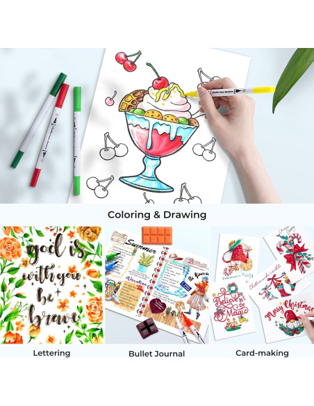 Marcadores Ohuhu 160 Colores a Base de Agua Doble Punta