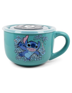 Taza de Sopa Cerámica Disney Lilo y Stitch 24oz con Tapa