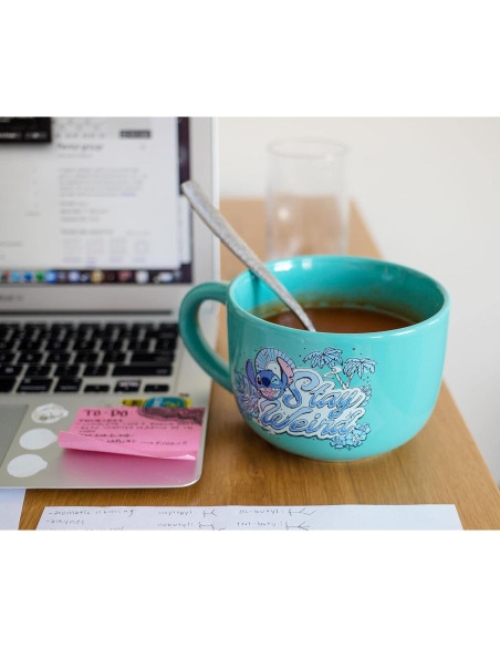 Taza de Sopa Cerámica Disney Lilo y Stitch 24oz con Tapa
