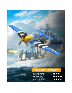 Avión RC Volantex P51D Mustang 4 Canales 0.64kg Azul 2