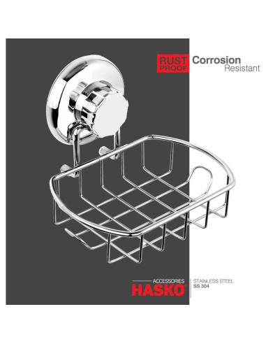 Soporte de Jabón HASKO con Ventosa Acero Inoxidable 11x12.7cm
