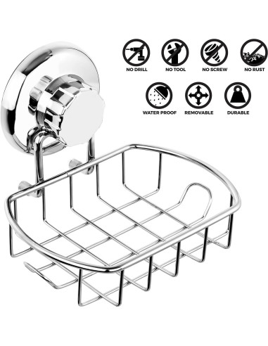 Soporte de Jabón HASKO con Ventosa Acero Inoxidable 11x12.7cm