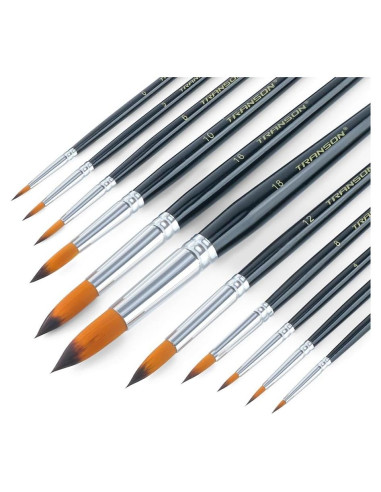 Set de Pinceles Redondos Transon 11 Piezas Nylon Artístico