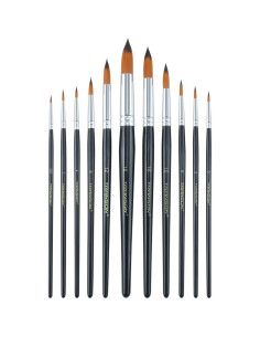 Set de Pinceles Redondos Transon 11 Piezas Nylon Artístico 2