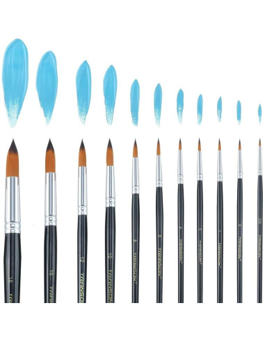 Set de Pinceles Redondos Transon 11 Piezas Nylon Artístico