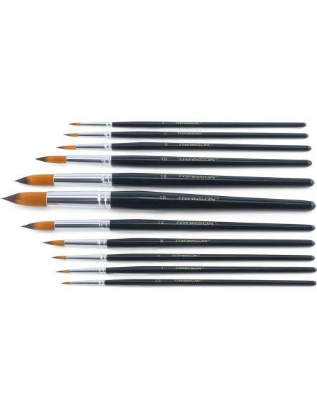 Set de Pinceles Redondos Transon 11 Piezas Nylon Artístico