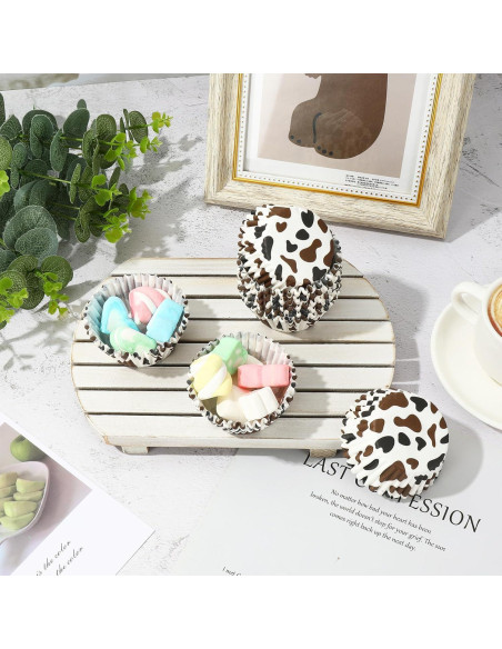 300 Tazas de Papel para Hornear Whaline Diseño Vaca 5x3cm