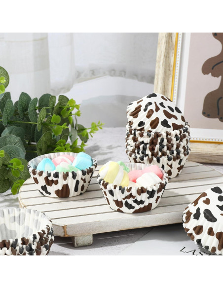 300 Tazas de Papel para Hornear Whaline Diseño Vaca 5x3cm