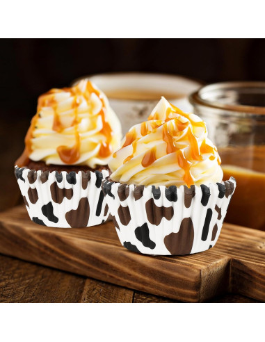 300 Tazas de Papel para Hornear Whaline Diseño Vaca 5x3cm