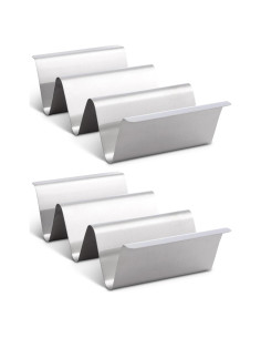 Soportes para Tacos HIC Kitchen, Acero Inoxidable, Set de 2