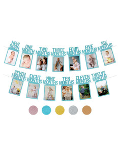 Banderín de Fotos de Cumpleaños 1 PartyHooman Azul