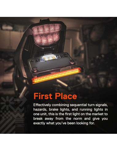 Tira de Luz LED Secuencial 8" ONLINE LED STORE Rojo/Ámbar