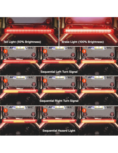 Tira de Luz LED Secuencial 8" ONLINE LED STORE Rojo/Ámbar