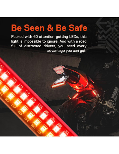 Tira de Luz LED Secuencial 8" ONLINE LED STORE Rojo/Ámbar