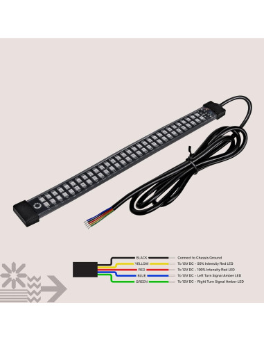 Tira de Luz LED Secuencial 8" ONLINE LED STORE Rojo/Ámbar