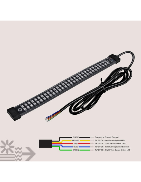 Tira de Luz LED Secuencial 8" ONLINE LED STORE Rojo/Ámbar
