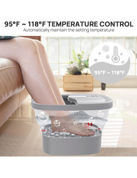 Spa de pies colapsable HOSPAN FS02A con masaje y burbujas