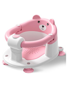 Asiento de Baño Antideslizante Tavlshero Rosa para Bebés 6-36 Meses