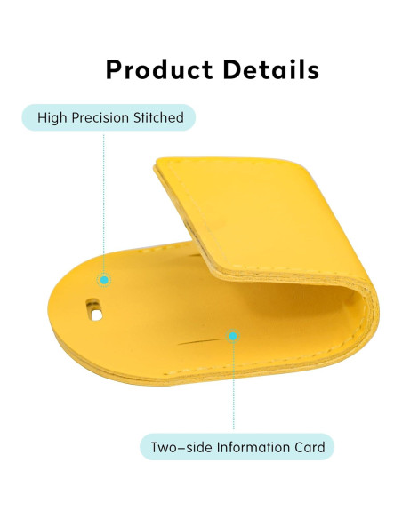 Etiquetas de Equipaje Jealkip Amarillo 4 Piezas PVC Duraderas