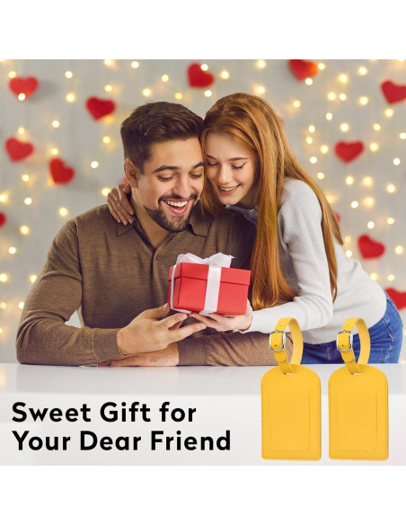 Etiquetas de Equipaje Jealkip Amarillo 4 Piezas PVC Duraderas