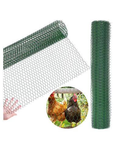 Malla de Alambre de Pollo Galvanizado SATINIOR 2 Hojas 34.8x406.4cm