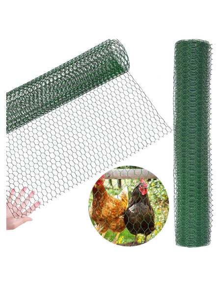 Malla de Alambre de Pollo Galvanizado SATINIOR 2 Hojas 34.8x406.4cm