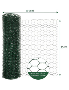 Malla de Alambre de Pollo Galvanizado SATINIOR 2 Hojas 34.8x406.4cm 2